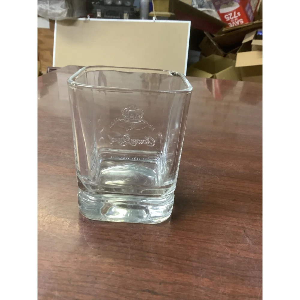 Crown Royal Vintage Square Highball Cocktail Drinking Glass Year 2000